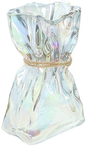 OUNONA Moderne IrreguläRe Glas Blumenvase FüR Dekoration Einfache Und Elegante Tischvase Hydrokultur PflanzenbehäLter FüR Home Office Garten