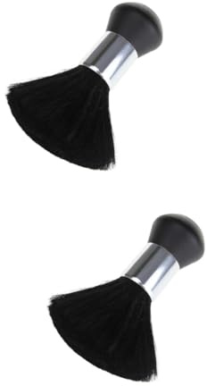 FRCOLOR Lot de 2 plumeaux de barbier - Brosse de coiffeur - Plumeau à poussière - Brosse à cheveux pour homme - Pour coiffeur - de salon de coiffure - à poussière - à cheveux -