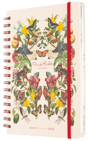 Grupo Erik Schulplaner 2024 2025 A5 Frida Kahlo - Kalender 2025 Buchkalender - Terminkalender - Schülerkalender Ringbuch für Schüler und Studierende