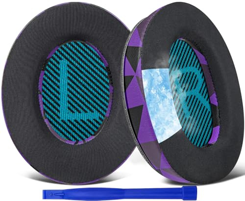 SoloWIT Cooling-Gel Earpads Cushions for Bose Headphones, Replacement Ear Pads for Bose QuietComfort 15 QC15 QC25 QC2 QC35/Ae2 Ae2i Ae2w/SoundTrue & SoundLink Around-Ear & Around-Ear II (Purple Black)