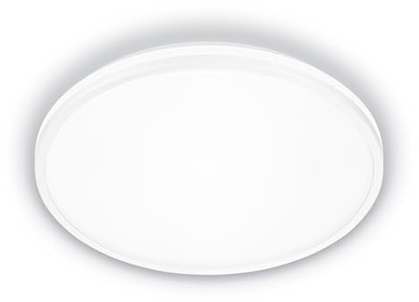 BRILONER - LED Deckenlampe mit EEK A Lichtquelle, 8,5W, 1800lm, indirektes Licht, LED Panel, Lampe, Deckenleuchte, Wohnzimmerlampe, Küchenlampe, Flurlampe, 33 x 6 cm, Weiß