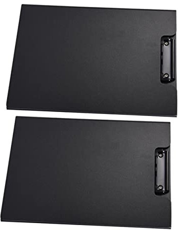 Operitacx Lot De 2 Porte-documents A4 Noir, Planches à Écrire Épaisses Flexibles, Dossiers Presse-papiers Multifonctions Pour Bureau, École Et Maison