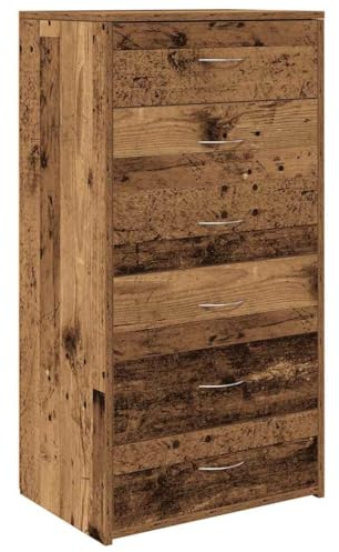 vidaXL Sideboard mit 6 Schubladen Altholz-Optik 50x34x96 cm