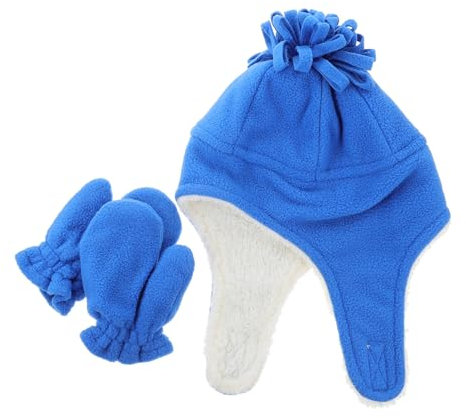 LIFKOME 1satz Trapper-haube Und Handschuhen Für Junge Mädchen Doppeltes Fleece Ohrenschutz Warmes Winter-Accessoire Für Neugeborene Jahre