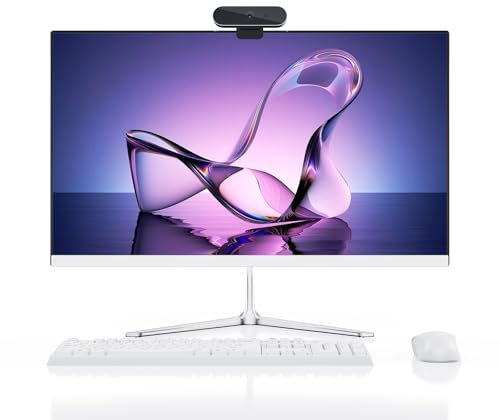 23.8 All in One Desktop Computer (Wireless Keyboard, Mouse & Speaker) Intel CPU up to 2.9GHz, FHD, 16GB RAM, 512GB SSD, Windows 11, BT5.2, WiFi 6,Minimalist Style for Home, Office