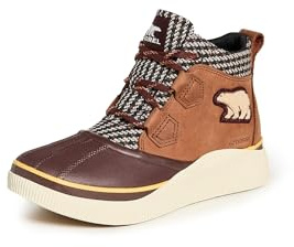 SOREL Women's Out N About lV Classic Waterproof Boot, Rustic Brown/Redwood, 3 UK