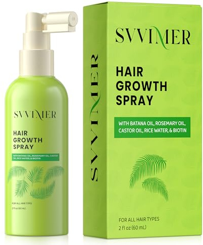 Svvimer Haarwuchs-Serum-Spray – Mit Rosmarin, Batana-Öl und Biotin gegen Haarausfall und dünner werdendes Haar – Für volles, kräftiges Haar bei Frau und Mann – 60 ml (1 Packung)