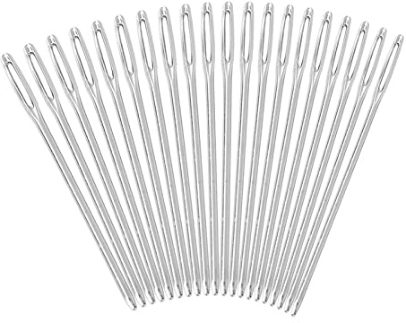 Agujas de coser de ojo grande, 20 uds puntada redonda para niños costura manual, 5.2 cm longitud