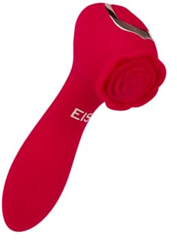 EIS Rosenförmiger Doppelvibrator aus Silikon | wasserdicht (IPX7) | 12,5 cm | wiederaufladbar | vaginale & klitorale Stimulation | hautfreundliches Material | Sex Spielzeug für Frauen | Erotik | Sex Toys