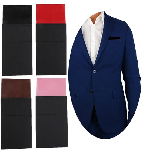 NiceYnn 4 pezzi prepiegati quadrati di buste su carta fazzoletto per uomo costume formale matrimonio cartone regolabile tinta unita rettangolare D
