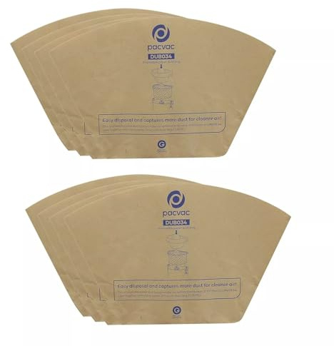Masterpart Vacuum Disposable Filter Paper Dust Bags Pack Of 10 To Fit Pacvac Backpack Vacuum Cleaners DUB034