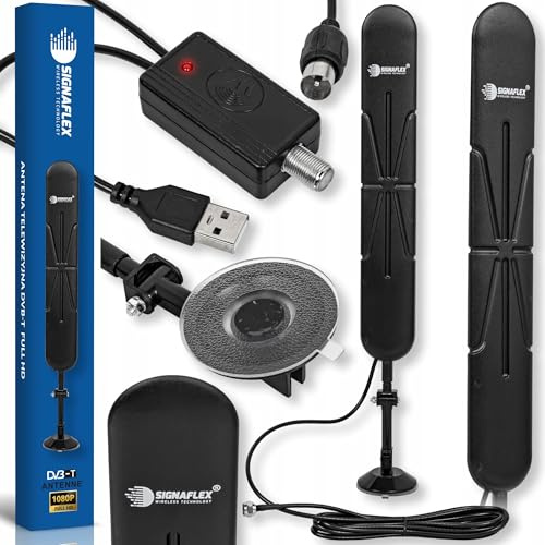 ANTENA ACTIVA UHF VHF FM TELEVISIÓN HABITACIÓN POTELIGENTE DVBT-2 30dbi TV FHD 4K
