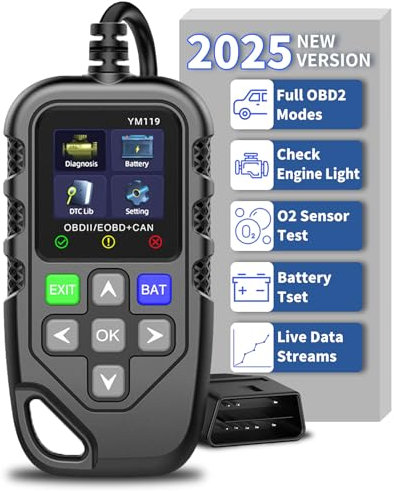 Anluomania OBD2 Auto Diagnostica, Lettore di Codici di Guasto, OBD2 Diagnosi Auto, OBD2 Scanner, Cancellazione Codici di Errore, Test per Batteria, Dati in Tempo Reale, per Auto OBD II Protocol 1996