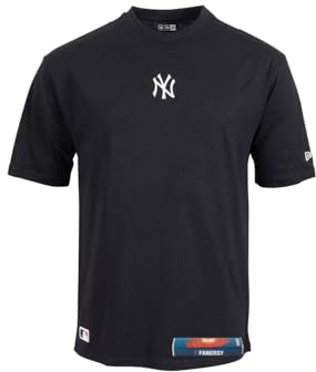 New York Yankees T-Shirt Herren NY MLB New Era Fanartikel Oversized 100% Baumwolle + Fanergy Traubenzucker (DE/NL/SE/PL, Alphanumerisch, L, Regular, Regular, Navy)