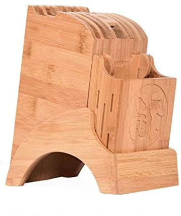 DANNMPX Messerhalter Bambus-Messerblock Ohne Messer Messerhalter Messeraufbewahrung Organizer for Messer Scheren Knife Holder