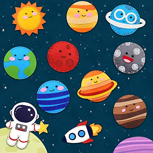 SUPPUIMNT DIY Nähset für Kinder Jahren Filz Bastelset Sternenhimme Enthält Füllwatte, Plastiknadeln, Stickgarn und Schere für kreative Handwerksarbeiten Sternenhimmel Design