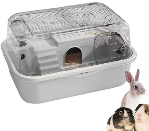 Cage pour Hamster - 2 Étages Habitat pour Hamster | Clapier Transparent Universel pour Souris Gerbille Chinchilla Chambre Salon