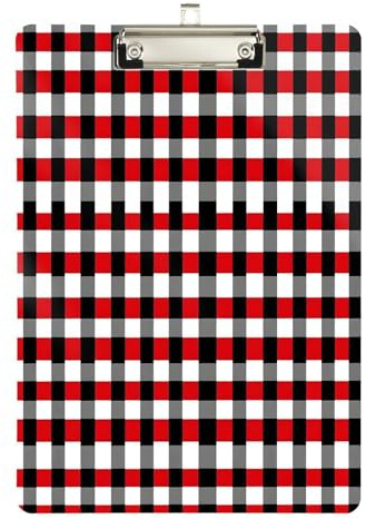 Quteprint Planchette à pince en acrylique transparent résistant aux rayures avec clip en métal argenté et crochet mural – 0,6 cm d'épaisseur – Pour bureau, classe, infirmières, enseignants, étudiants