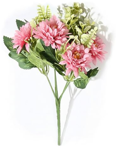 Acihety 2PCS Künstliche Pfingstrosen Strauß – 28 cm Kunstblumen mit 5 Köpfen – Seidenblumen in Blaugrün, Weiß, Champagner, Lila, Rosa & Hellrosa – Deko für Hochzeit, Wohnzimmer, Büro & Tisch
