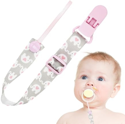ZHUMCCY Clip per ciuccio, clip per porta ciuccio, Cinghie per massaggiagengive con antigoccia, Guinzaglio porta, guinzaglio universale per giocattoli da dentizione, cordino per