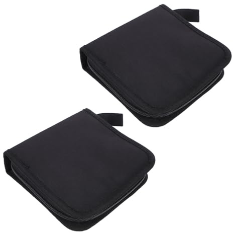 ULTECHNOVO 2 pezzi Custodia CD in Oxford Slot Organizer Dvd Protettivo con Chiusura Zip Borsa Dischi Resistente e Antigraffio per Trasporto e Conservazione Dischi CD Dvd
