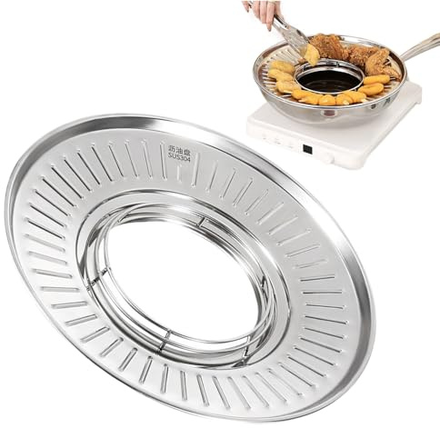 Fyrdyn Grille De Friture | Grille D'Égouttage Résistante À La Chaleur Pour Friture - Plateau Filtre à Huile Maison - Pour Refroidissement Cuisson Rôtissage Grillade Aliments Viande Cuisine
