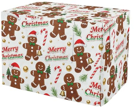 KLL God jul brun pepparkakor hundlåda skydd husdjur kennel skydd hund låda gardiner 112 cm