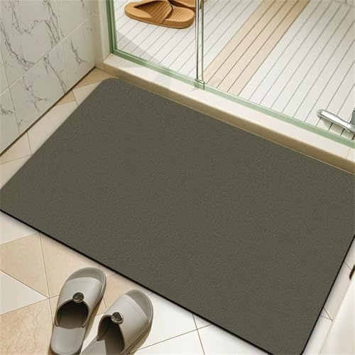 5945 Badematte, super saugfähig, Kieselgur, rutschfest, Steinteppich, maschinenwaschbar, umweltfreundlich, für Badezimmer, Dusche, Badewanne, 140 x 200 cm, Grün