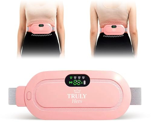 Truly Hers Heat Pad for Period Pain Relief, Rechargeable Period Heat Pad Belt with 3 Heat Levels, Portable Heating Pad for Menstrual Cramps & Back Pain Relief, Optional Vibration