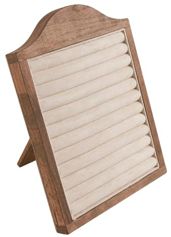 Wkldjf Holz Schmuck Organizer mit Rutschfester Basis, mehrere Ringe fassend, Einzelhandelsgeschäft oder Heimdekoration, Holz Schmuck Präsentationsständer