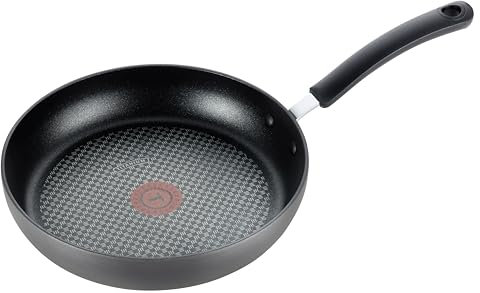 T-FAL E76505 Ultimate Hard Anodized Scratch Resistant Titanium Nonstick Thermo-Spot Heat Indicator Anti-Warp Base Dishwasher Safe Oven Safe PFOA Free Saute/Fry Pan Cookware, 10-Inch, Gray