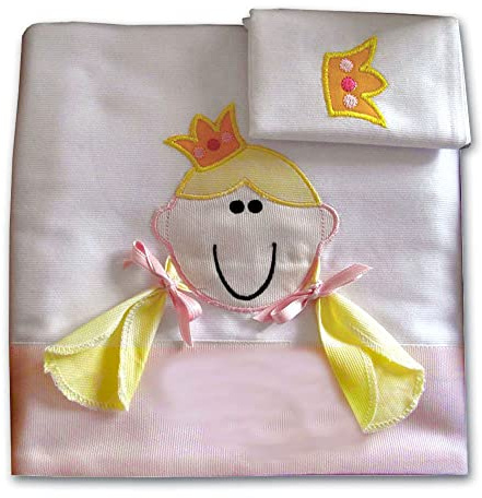 Zigozago - Bettwäsche Prinzessin; 100% Baumwolle, handgefertigt; Größe: Kleines Bett 110 x 140 cm; Farbe Rosa