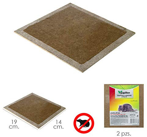 PAPILLON 14040135 Trampa Ratones Adhesiva 19x14 cm. 2 Unidades
