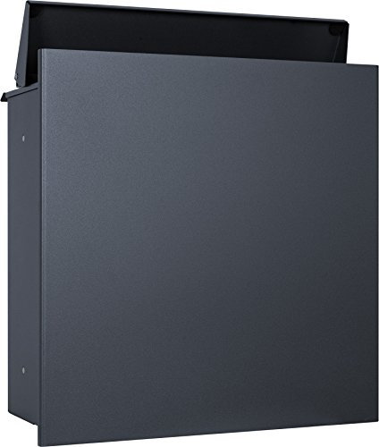 MOCAVI ZBox 111 Zaunbriefkasten anthrazit-grau ral7016 Durchwurf-Briefkasten Zaunmontage Entnahme hinten Designer-Postkasten