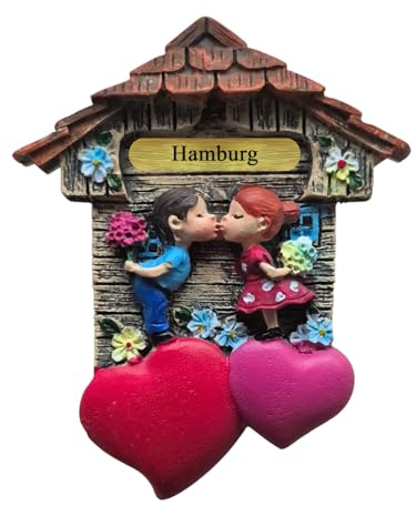 Magnet Herz Polyresin Kühlschrank Kuss 3D Paar - Hamburg