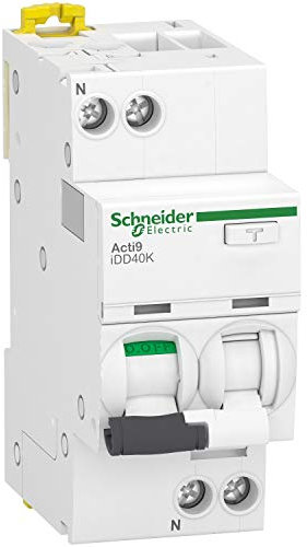 disjoncteur différentiel - idd40k - 1p+n - 25a - courbe c - 30 ma - type ac - 4.5 ka - schneider electric a9dk1625