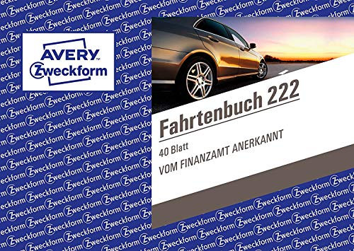 AVERY Zweckform 222 Fahrtenbuch für PKW im 15er-Pack vom Finanzamt anerkannt, A6 quer, 80 Seiten insgesamt 390 Fahrten, für Deutschland und Österreich zur Abgrenzung privater/geschäftlicher Fahrten