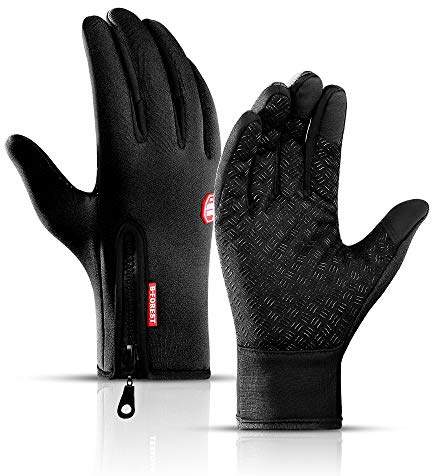 Guanti Invernali Antivento Termici Impermeabili per Uomo e Donna, Guanti da Caldi Esterni Sportivi con Touch Screen per Sci, Snowboard, Moto, Bici, Alpinismo, Trekking - Size L