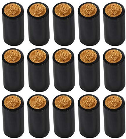 STOBOK Lot de 100 capsules thermorétractables pour bouteille de vin - Noir - Jetables - Pour vin