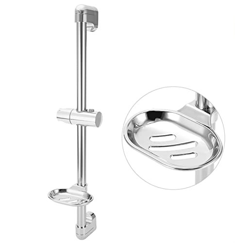 Barra Deslizante de Ducha, Ajustable Barra Deslizante Baño con Soporte Alcachofa Ducha Universal, Acero Inoxidable, 60cm