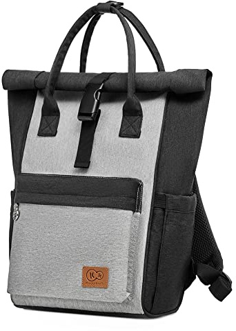 Kinderkraft Skötryggsäck MOONPACK, ryggsäck, barnvagnsväska, blöjväska, väska för sittvagn, mammas väska, grå
