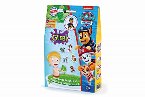 Simba 105953531 - Glibbi Paw Patrol, Badewannenspielzeug, Wasserspielzeug, Pulver verwandelt Wasser in eine grüne, gelartige Masse und wieder zurück, inklusive Badesticker, 300g, ab 3 Jahren