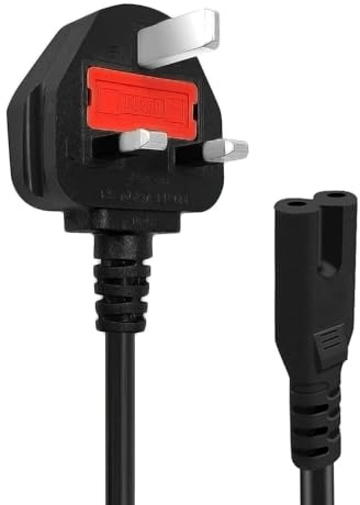 TRD Figure 8 Power Lead 2M - 2 Pin Mains Cable IEC C7 UK Plug for Printer, Laptop Charger, TV Power Cable Compatible With PS4, PS5, Xbox Series X, Samsung, Sony, LG, Panasonic