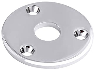 Bogart Guitar Jack Socket Plate Round Metal Output Jack Plate Cover for Guitar Bass Ukulele Banjo Mandolin with Mounting Screws Chrome. HJ 008-CR
