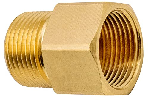 DERASL Acoplador de arandela a presión de latón macho a M22 14 / 15mm adaptador de manguera de rosca hembra hembra para manguera limpiadora de alta presión