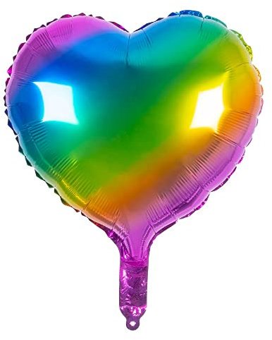 Boland - Globo con forma de corazón, tamaño 40 x 45 cm, adecuado para aire y helio, incluye pajita para inflar, decoración, regalo, cumpleaños