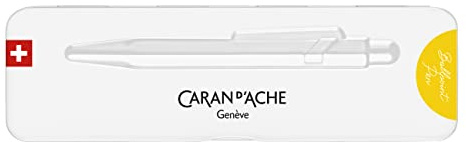 Caran d'Ache Kugelschreiber 849 Colormat-x in der Farbe Gelb mit Etui, 0849.743, 1 Stück (1er Pack)