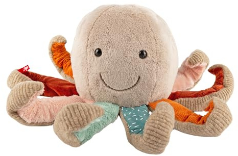 Sigikid Krake Kuscheltier Baby Greifspielzeug Patchwork Geschenk zur Geburt | Patchwork Stofftier - farbenfroh, einzigartig und liebenswert - Begleiter und Spielzeug für Babys und Kinder