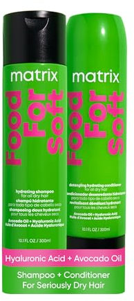 Matrix Food for Soft Hydrating shampoo 300ml and detangling conditioner 300ml infused with avocado oil and hyaluronic acid, for dry hair, duo