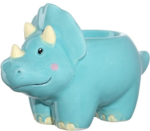LEONARDO Bambini Avventura Coquetier pour Enfants - Amusant en Céramique - Compatible avec la Série Dinosaure - Passe au Lave-Vaisselle et Robuste